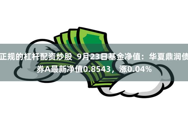 正规的杠杆配资炒股  9月23日基金净值：华夏鼎润债券A最新净值0.8543，涨0.04%