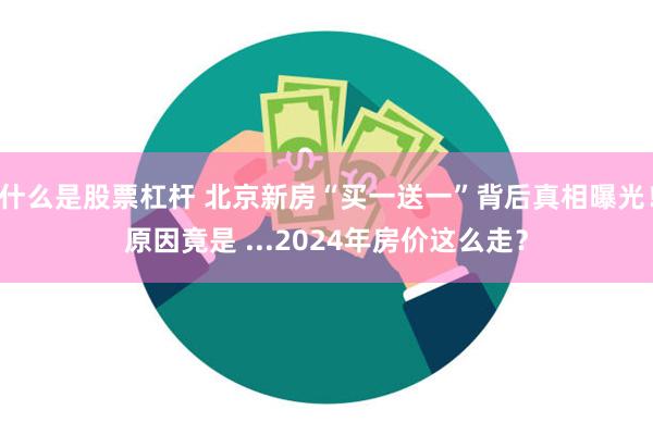 什么是股票杠杆 北京新房“买一送一”背后真相曝光！原因竟是 ...2024年房价这么走？